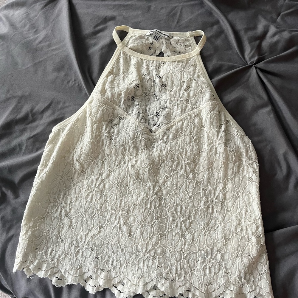 Cream Lace Halter Top